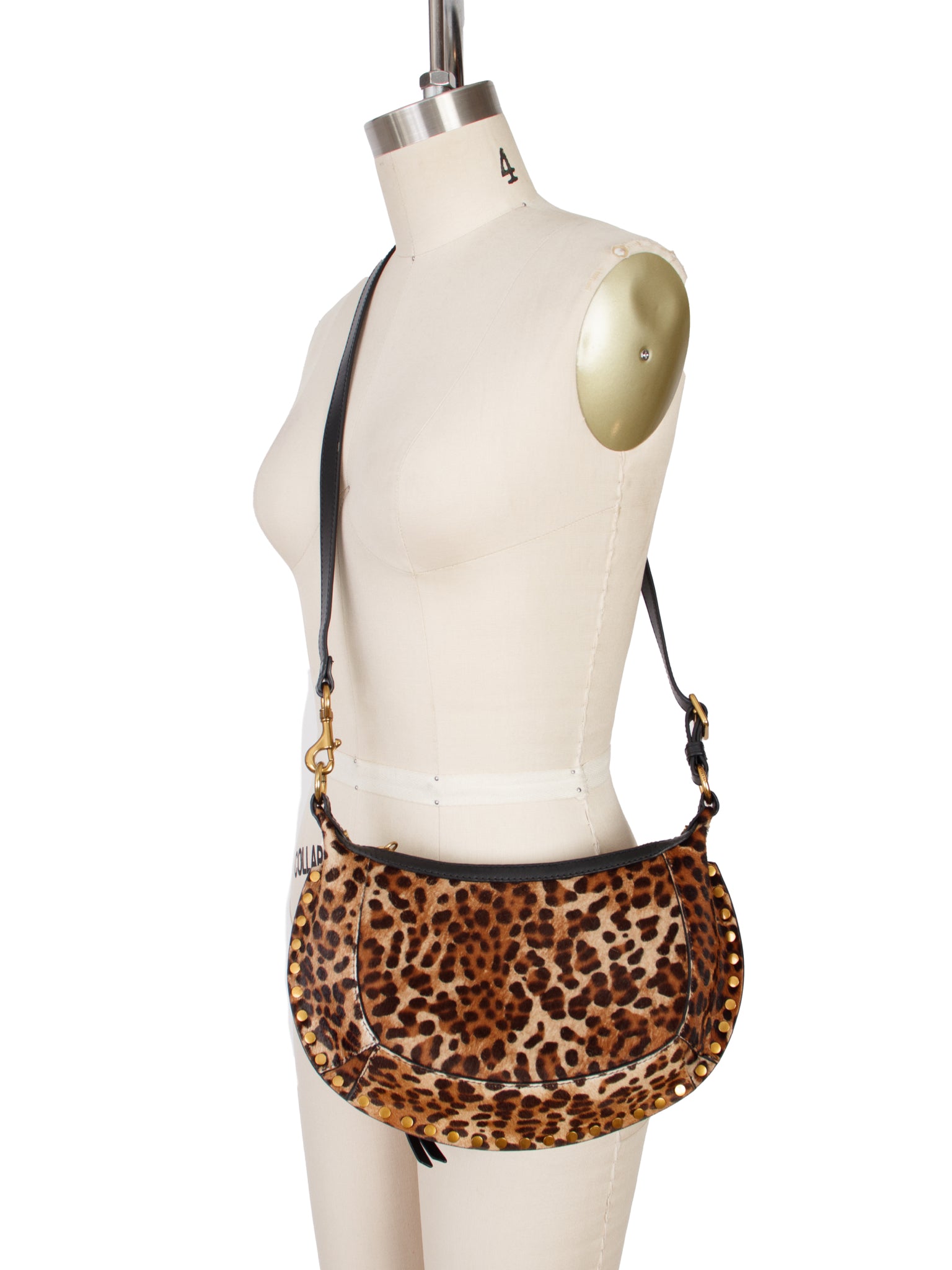 Isabel Marant Oskan Moon Ponyhair Studded Bag