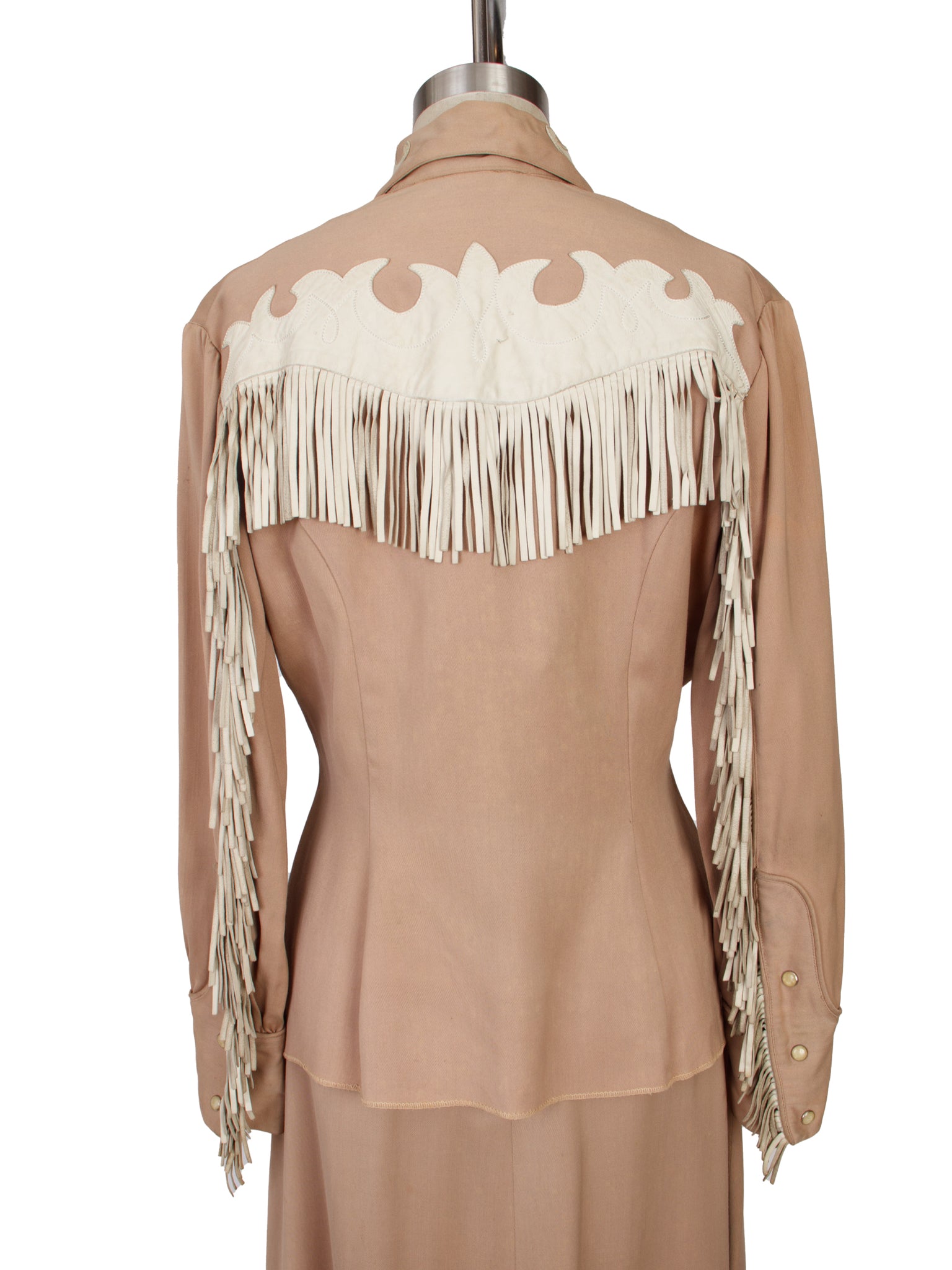 1940s Hillbilly Westerns Denver Gabardine & Leather Fringe Skirt Set