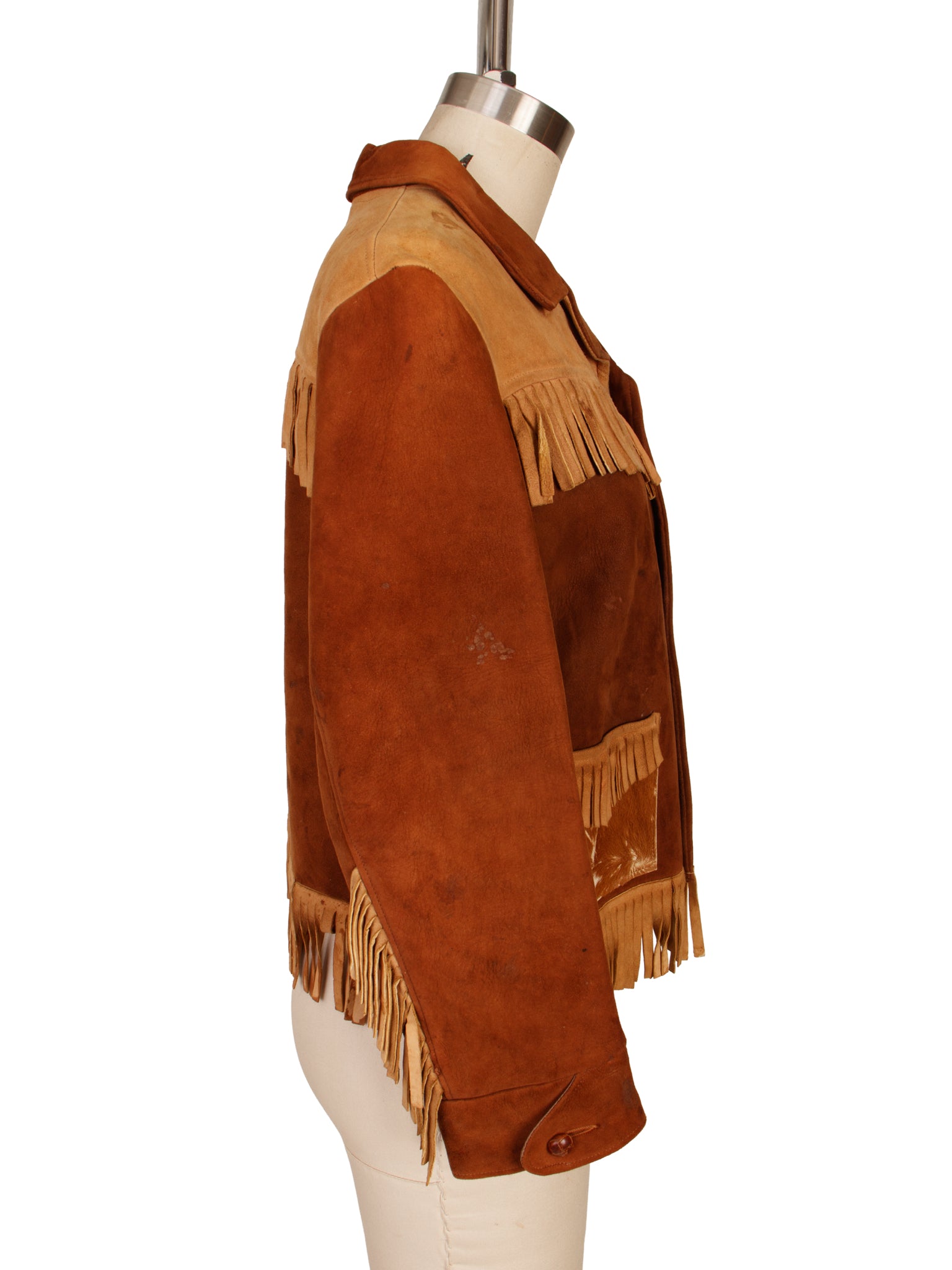 Suede & Cow Patch Fringe Jacket