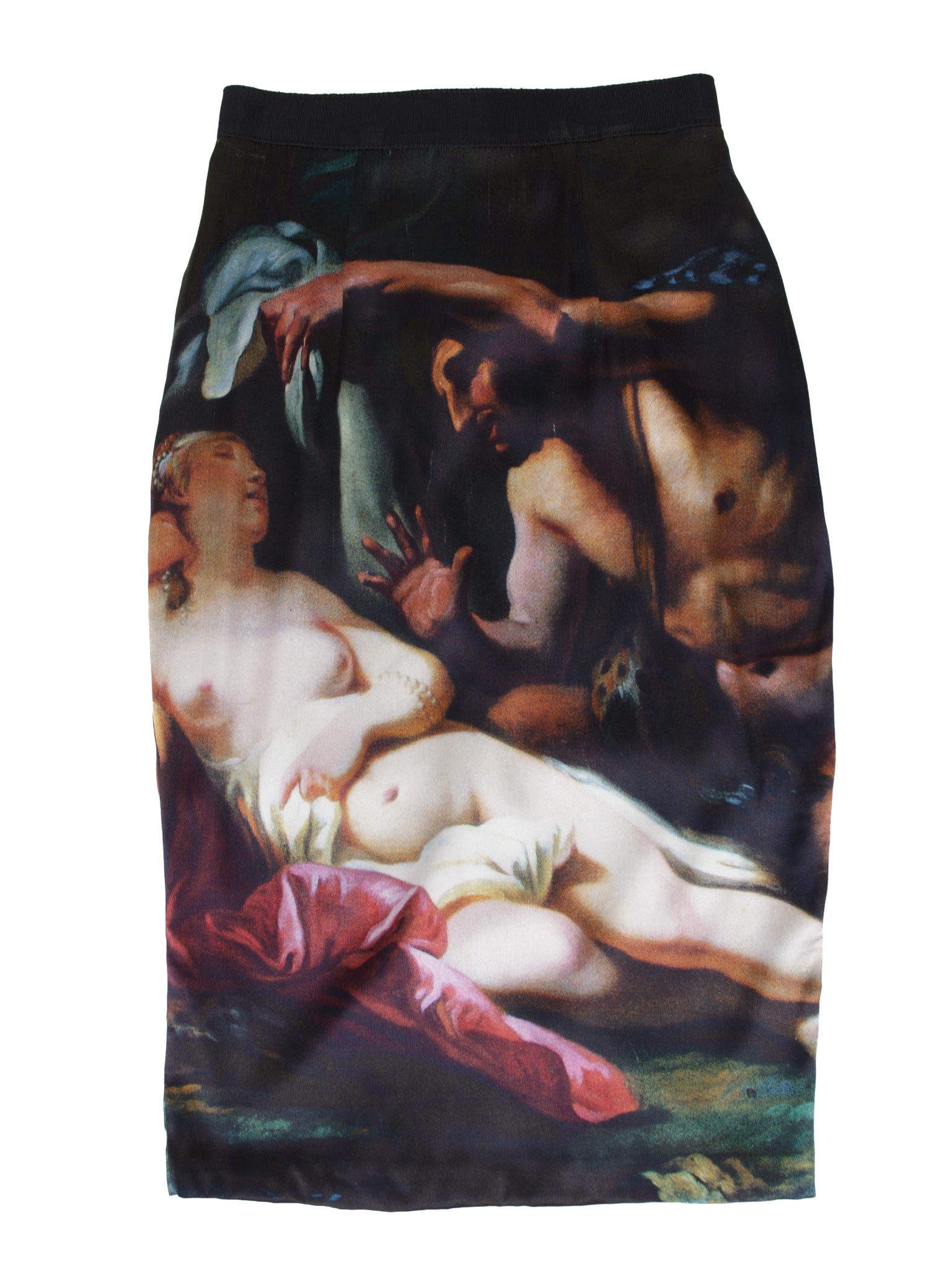 D&G Silk Renaissance Print Pencil Skirt