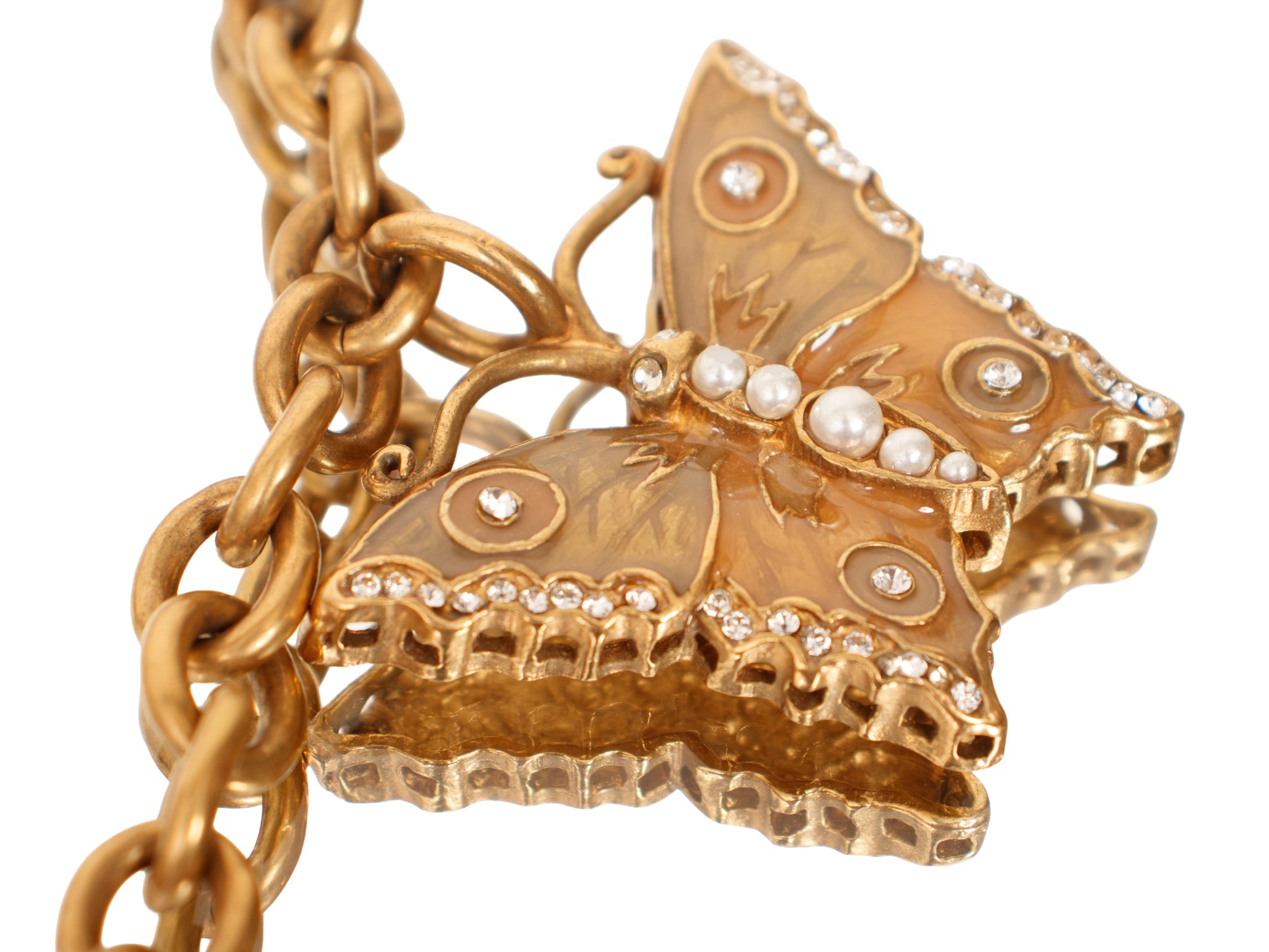 Valentino Cable Chain Insect Charm Necklace / Belt