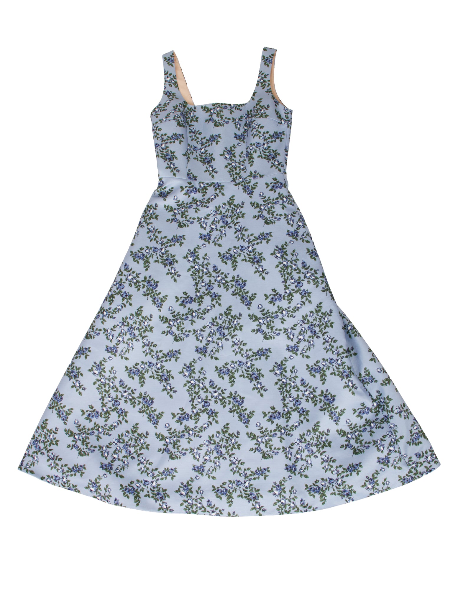 Emilia Wickstead Taffeta Faille Rose Print Dress
