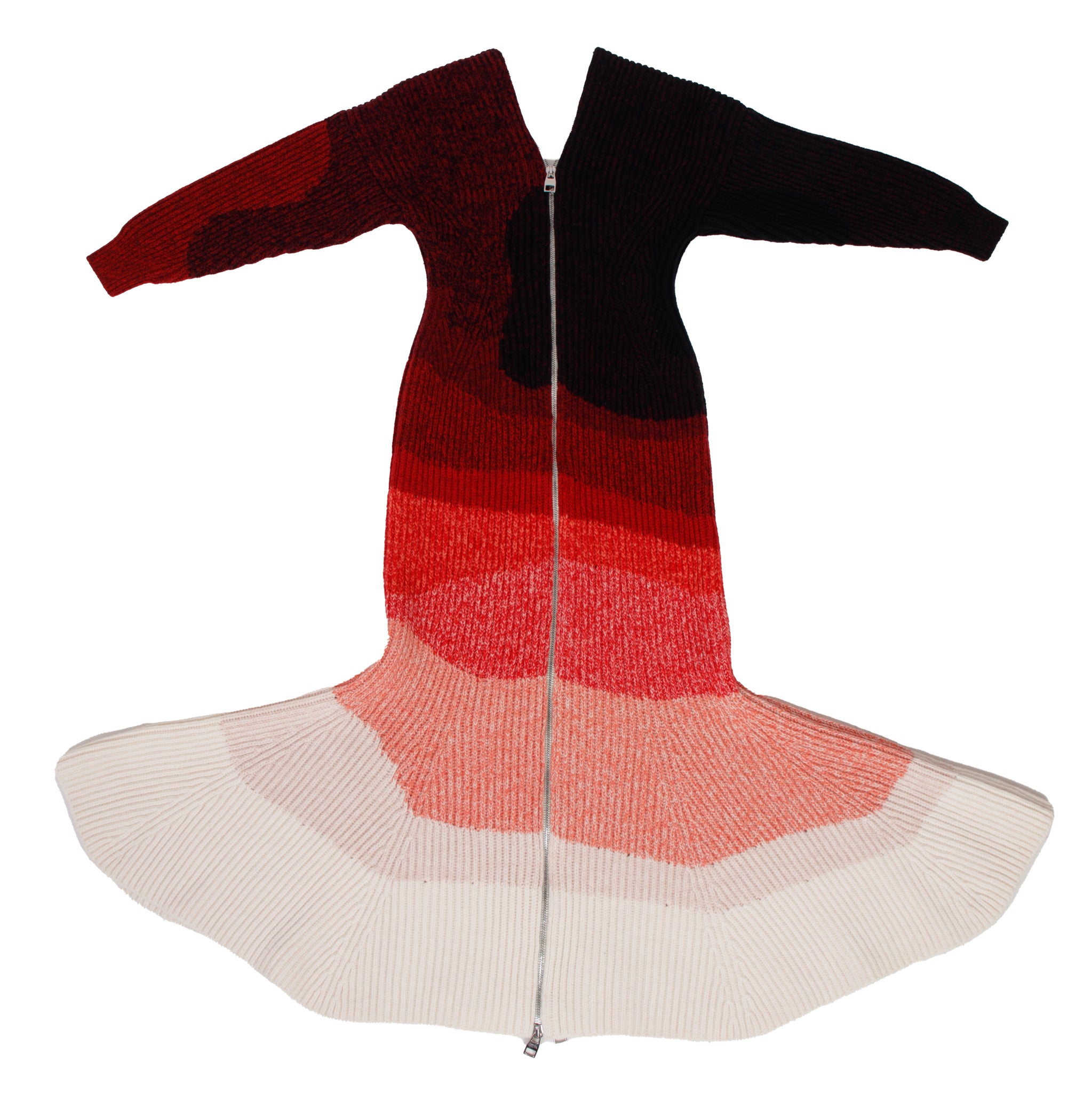 F/W 2021 Alexander McQueen Wool Knit Dual Way Zip Dress