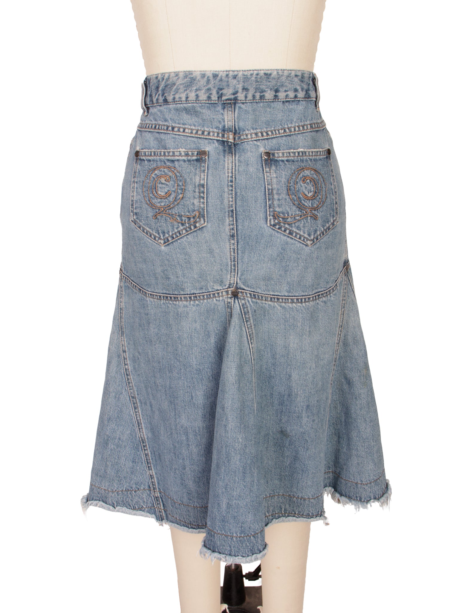 Alexander McQueen Denim Panelled Skirt