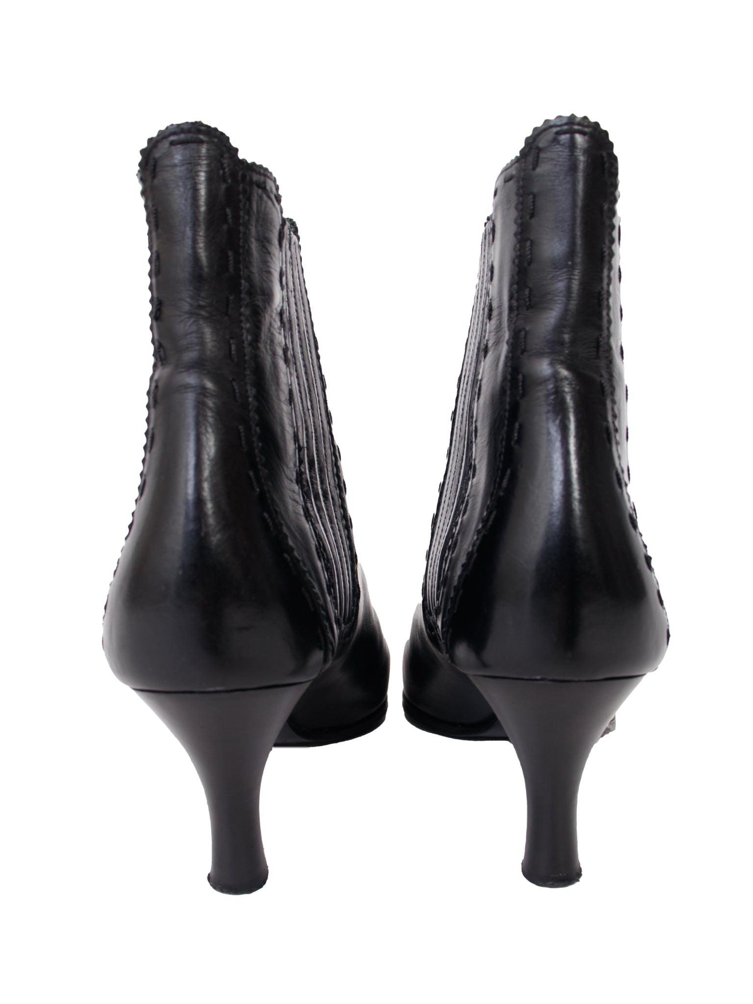 Hermes Leather Mid-Heel Ankle Boots*