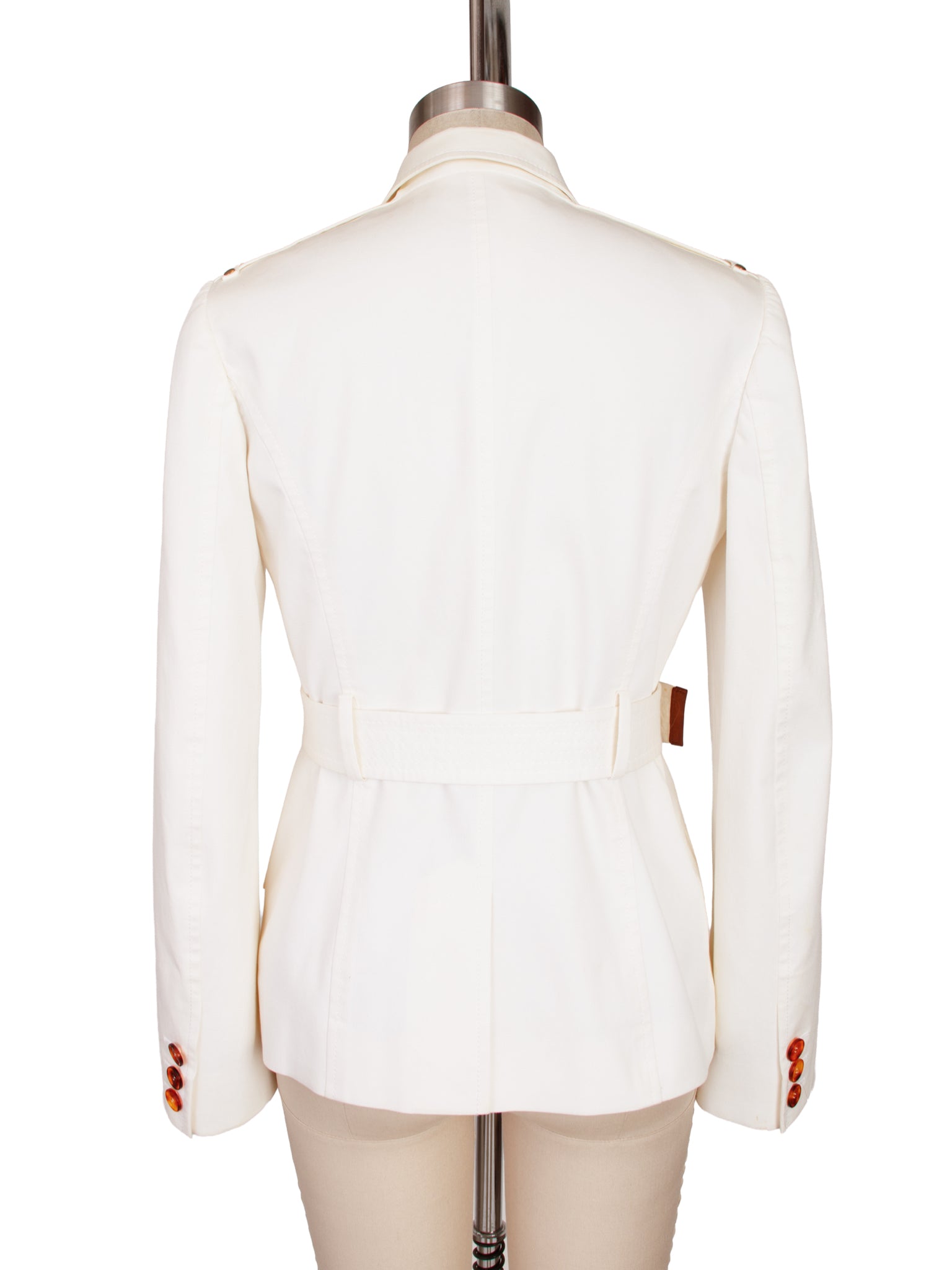 Gucci Twill Tortoiseshell Belted Blazer