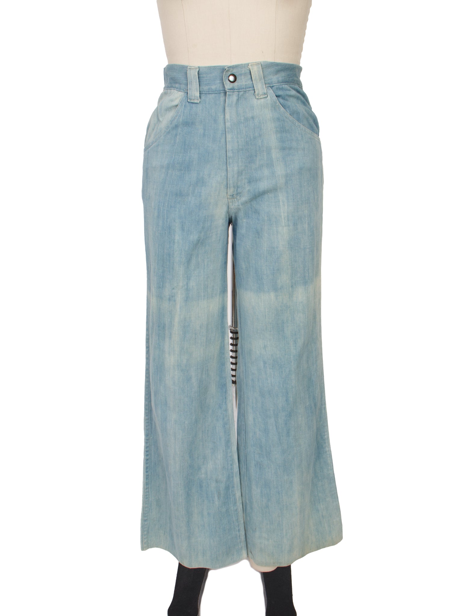 1970s Denimites Beaded Light Wash Denim Pant Set