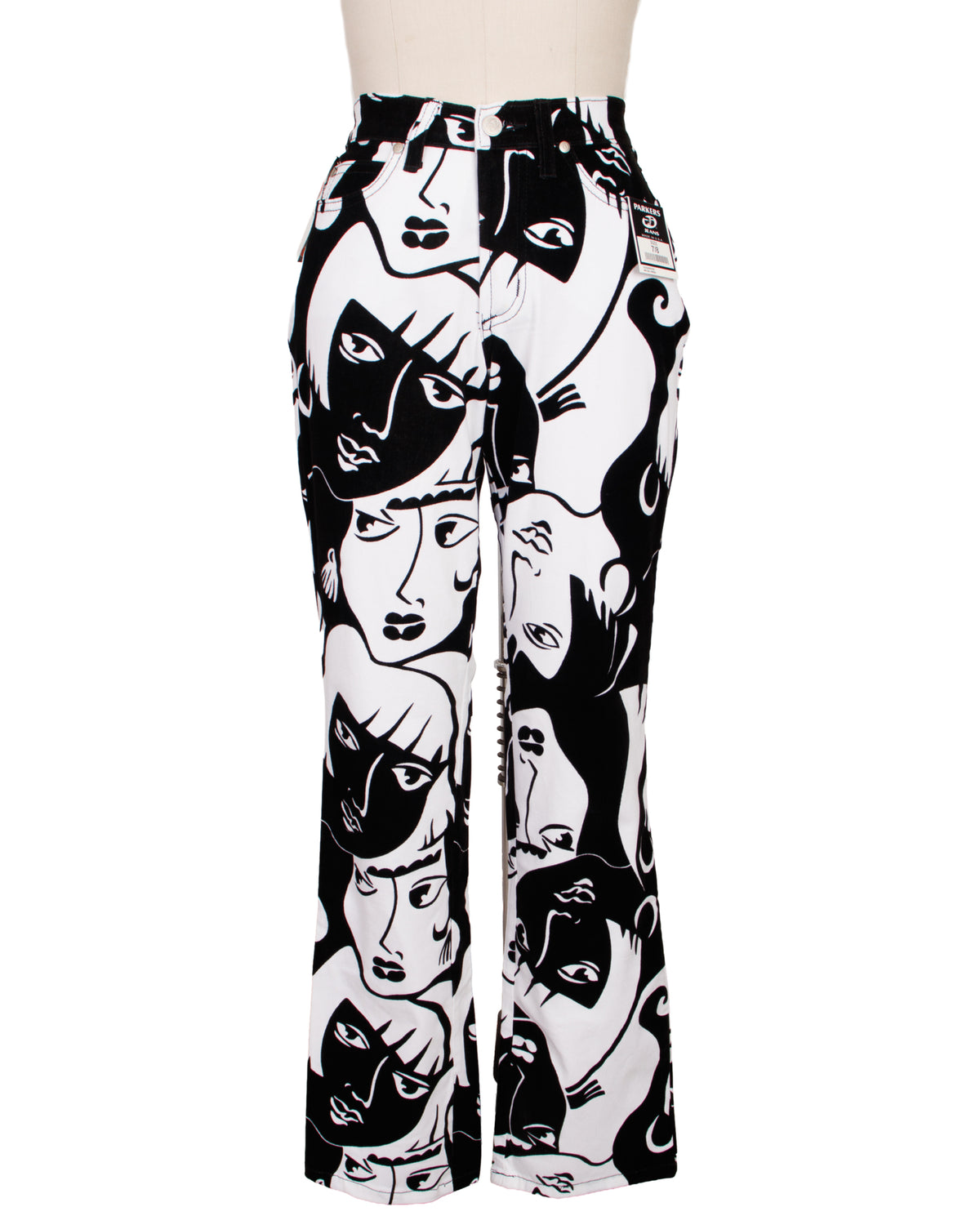 1990s Parkers Jeans Faces Velvet Flocked Pants