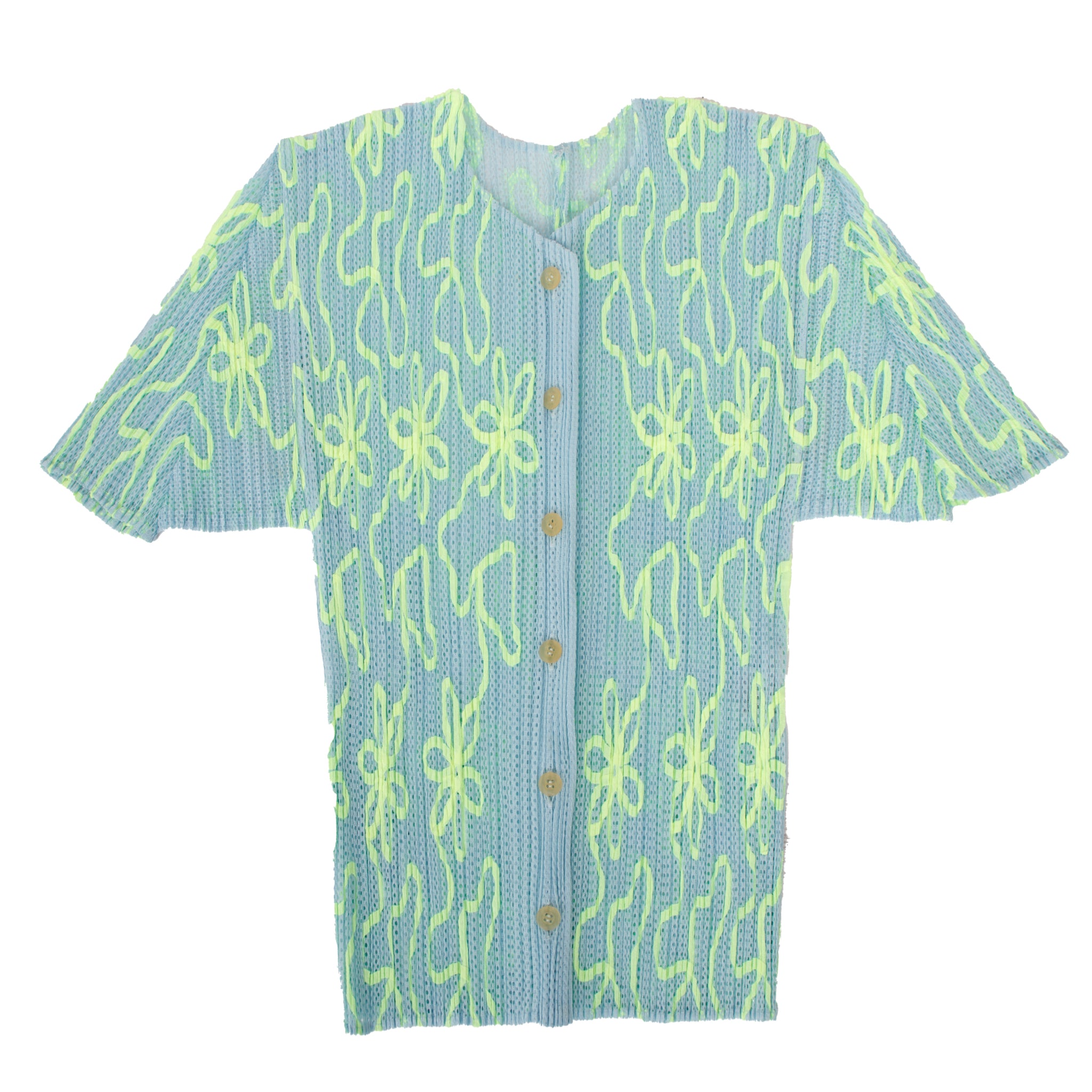 SS 2000 Pleats Please Ribbon Applique Top