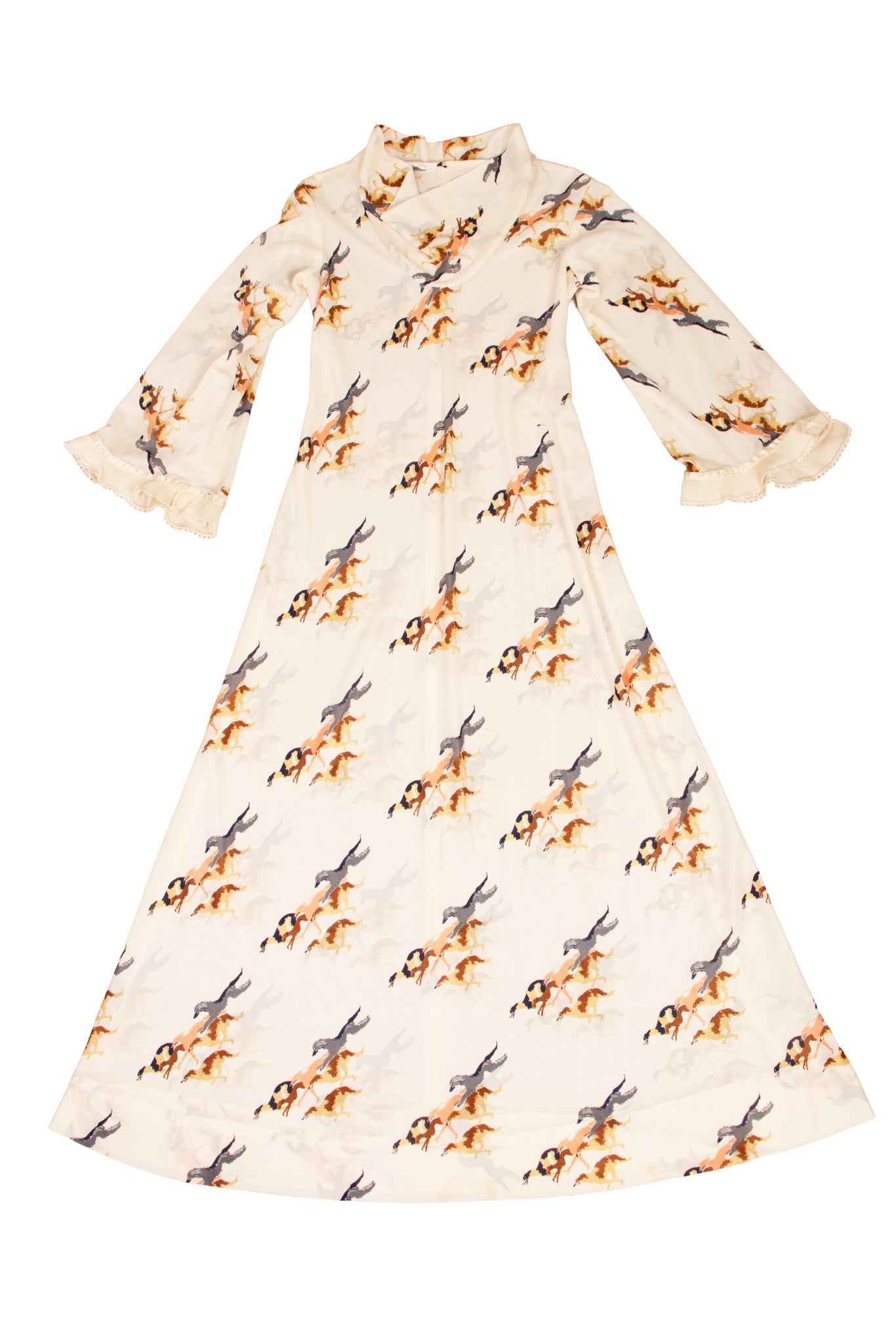 1970s Novelty Dog Print Maxi Dress