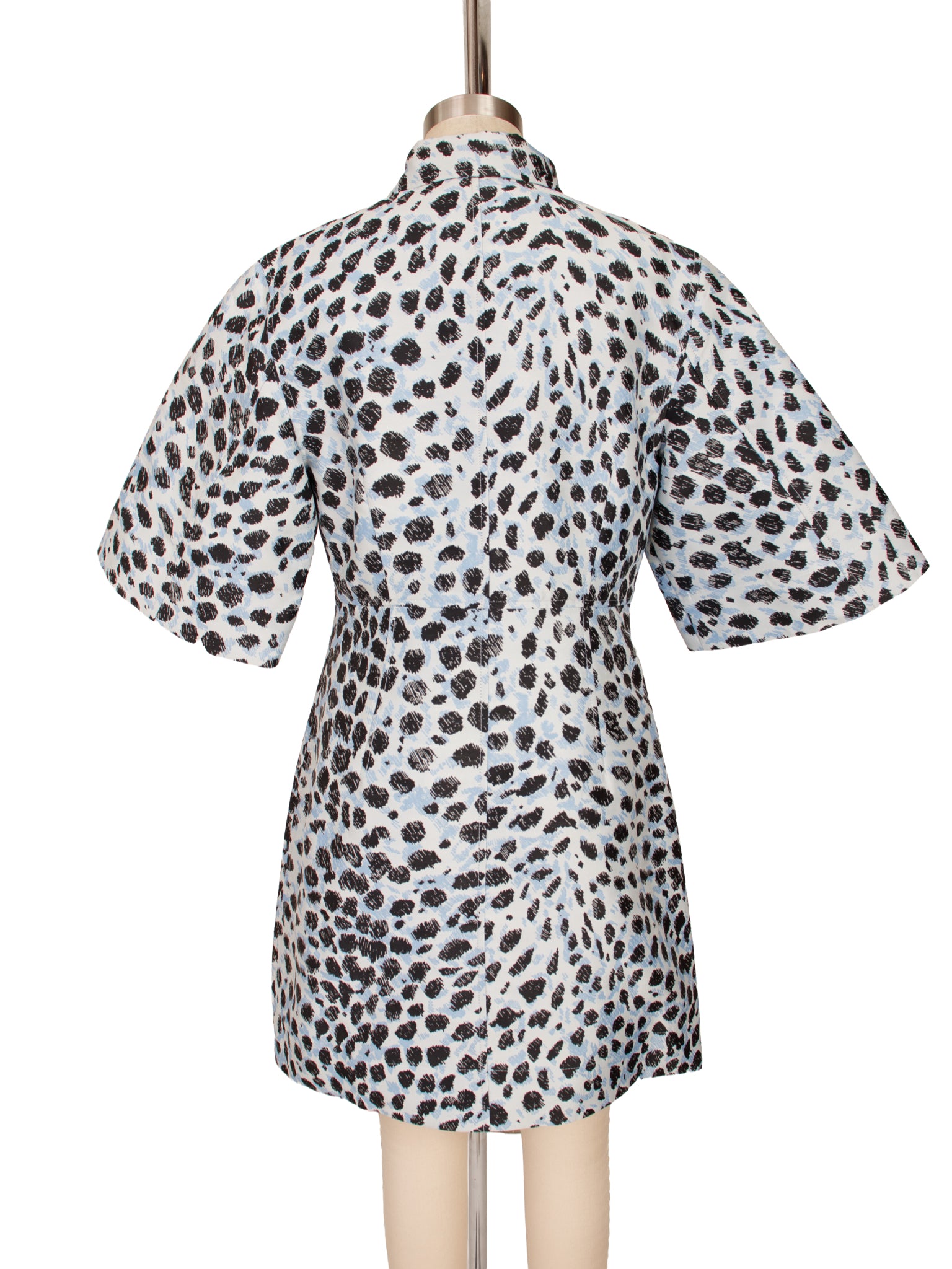 Ganni Crispy Jacquard Icy Leopard Dress