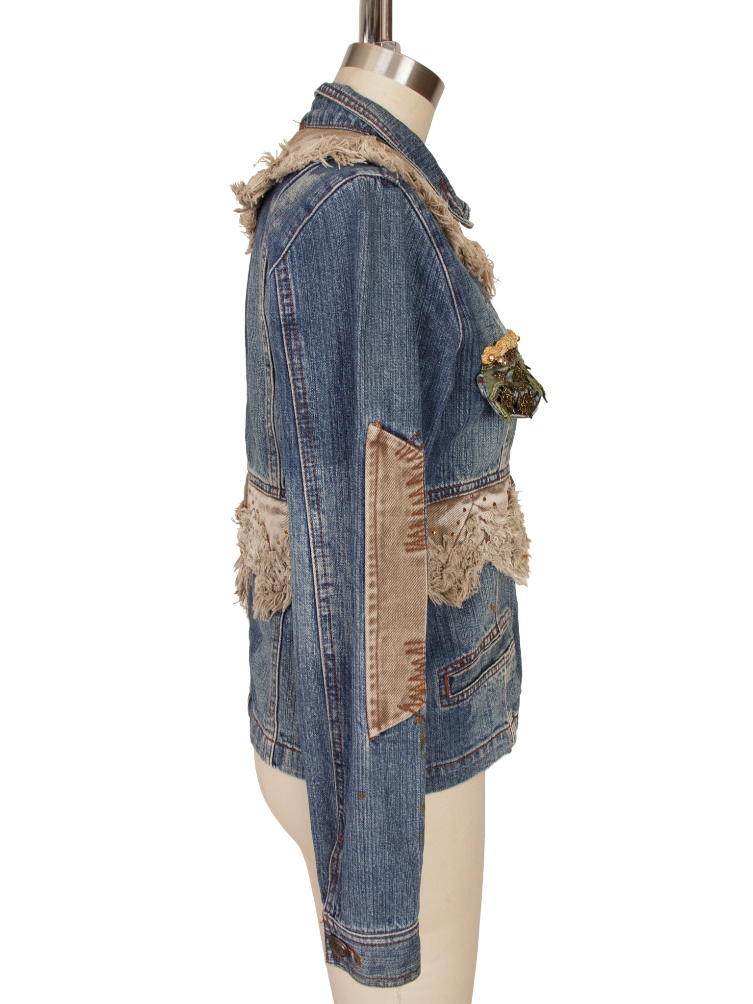 D&G Distressed Applique Denim Jacket