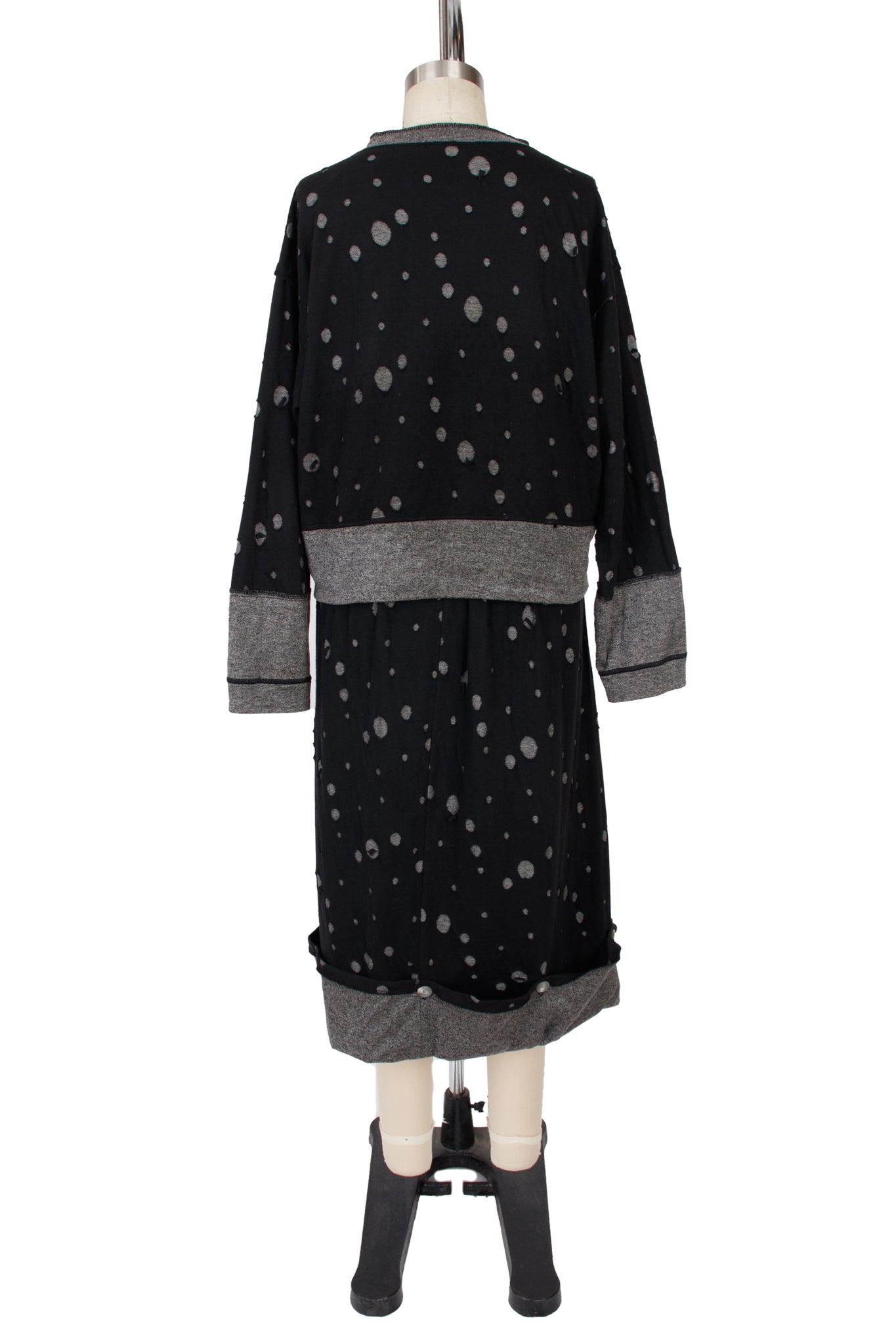 1980s Matsuda Distressed Layered Skirt Set