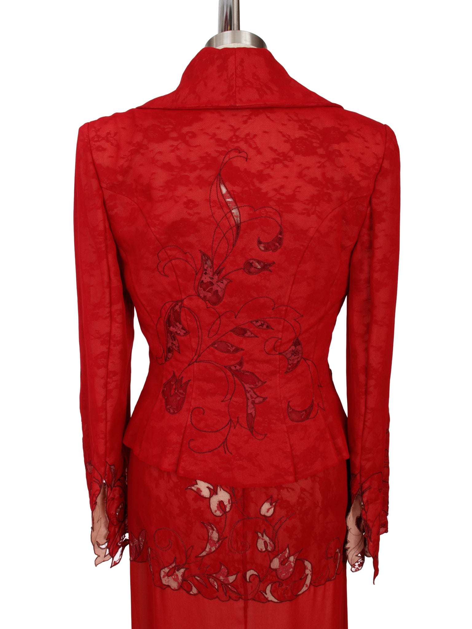 Richard Tyler Couture Silk Lace Dress Set
