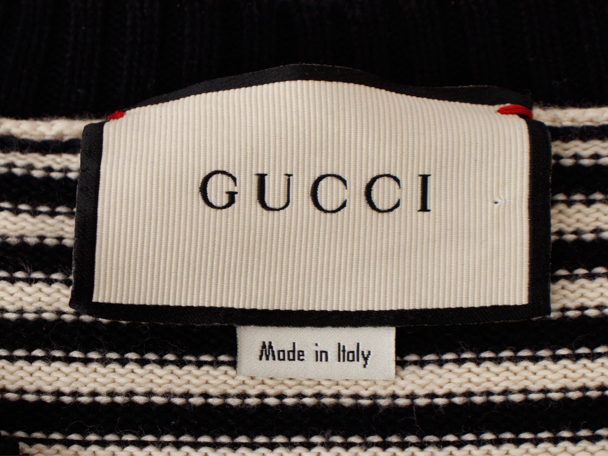 Gucci GG Logo Stripe Intarsia Sweater