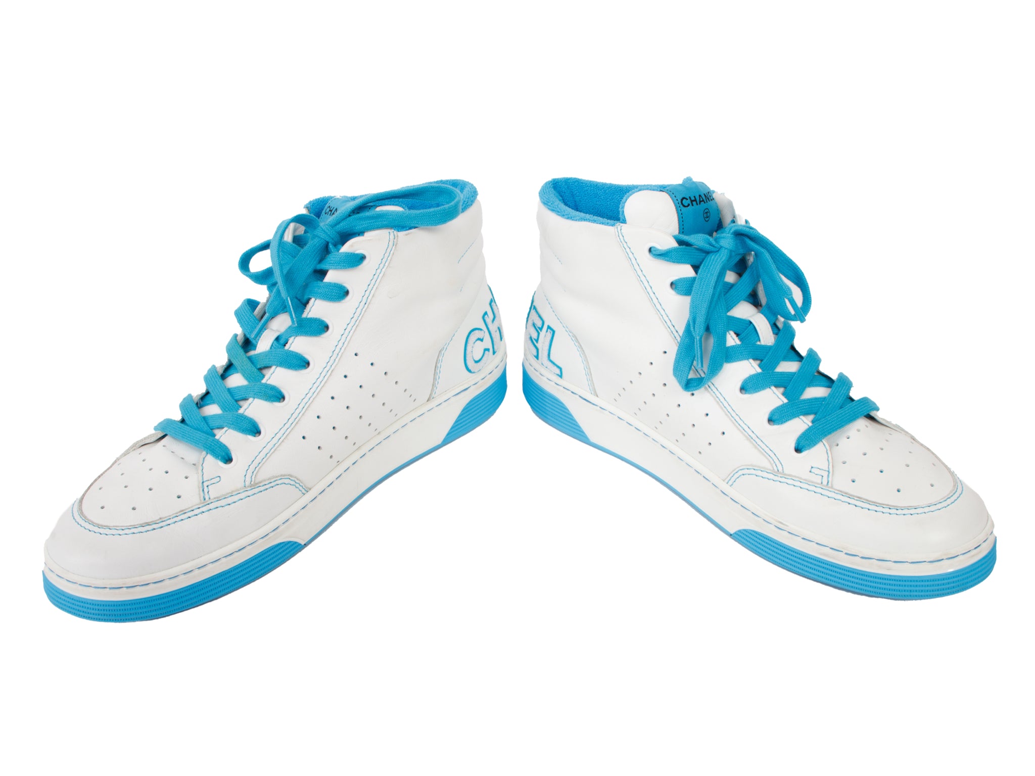SS 2020 Chanel Leather Logo High Top Sneakers
