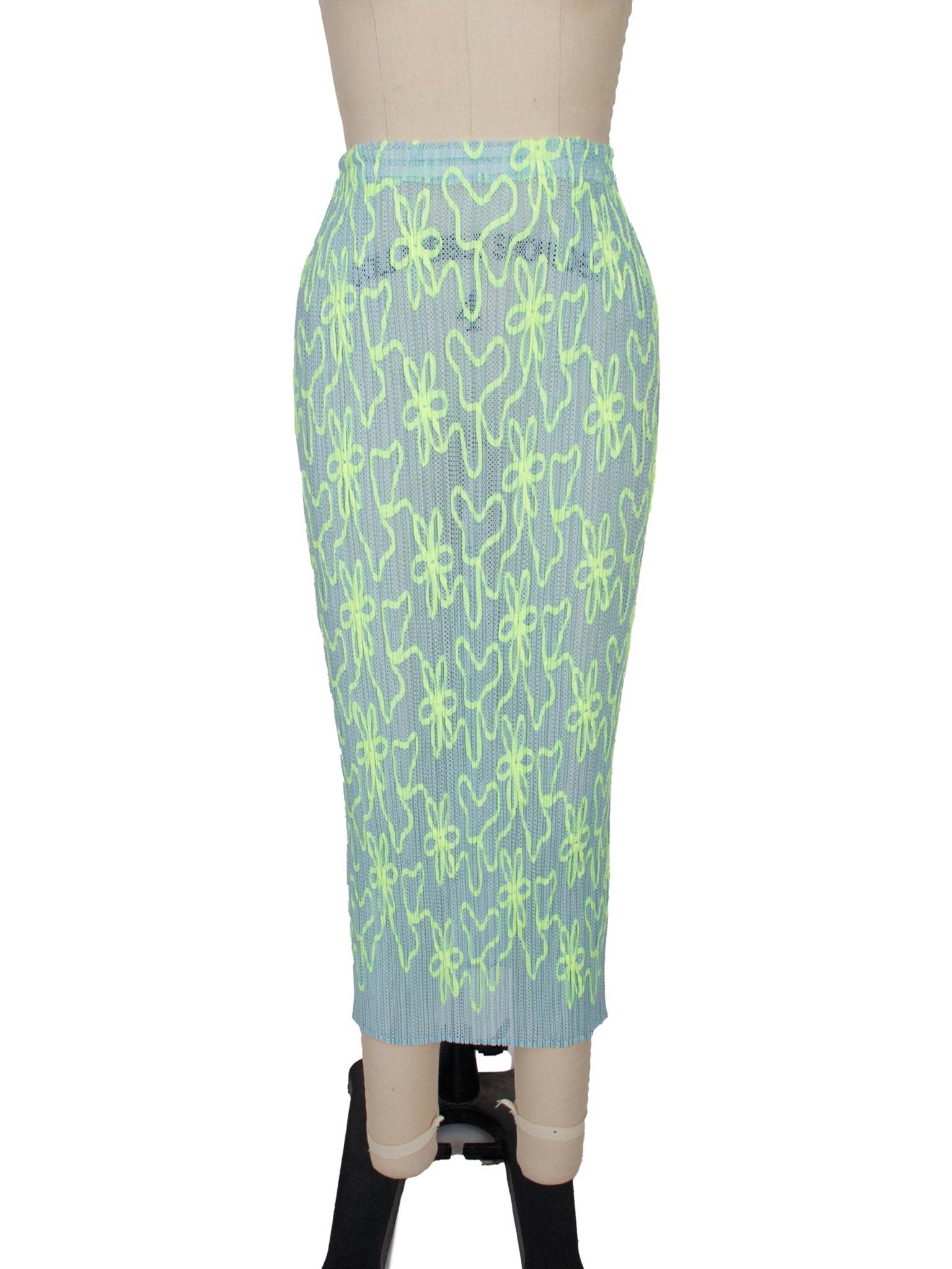 SS 2000 Pleats Please Ribbon Applique Skirt