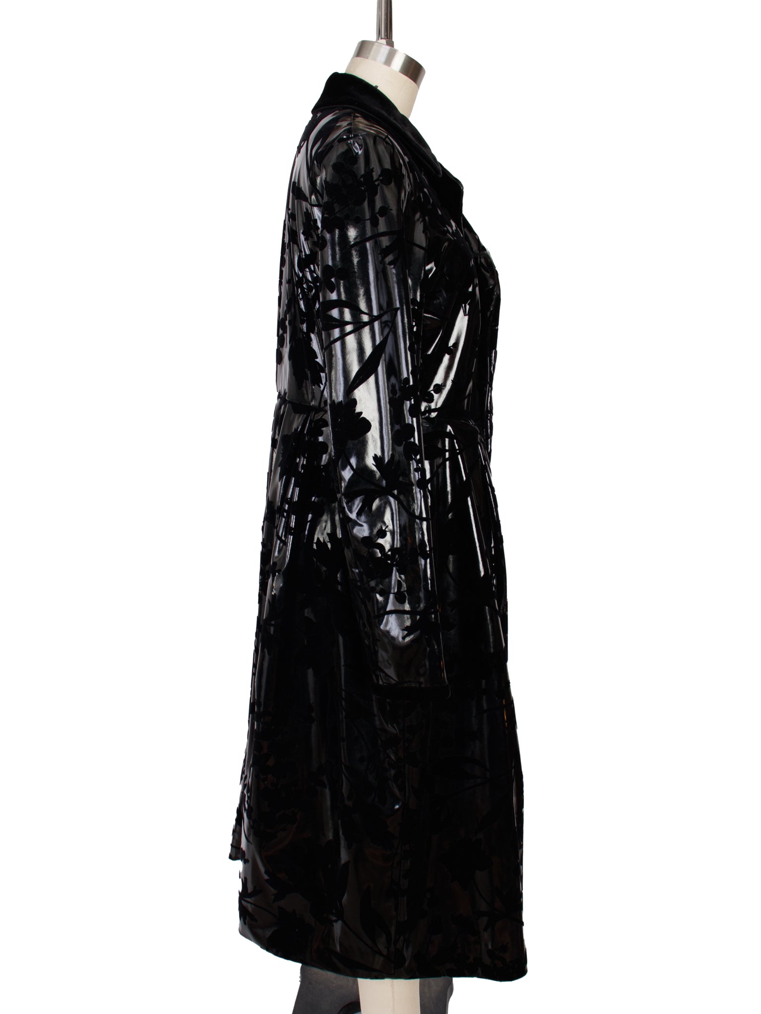 2016 Noir Kei Ninomiya PVC Floral Devore Coat