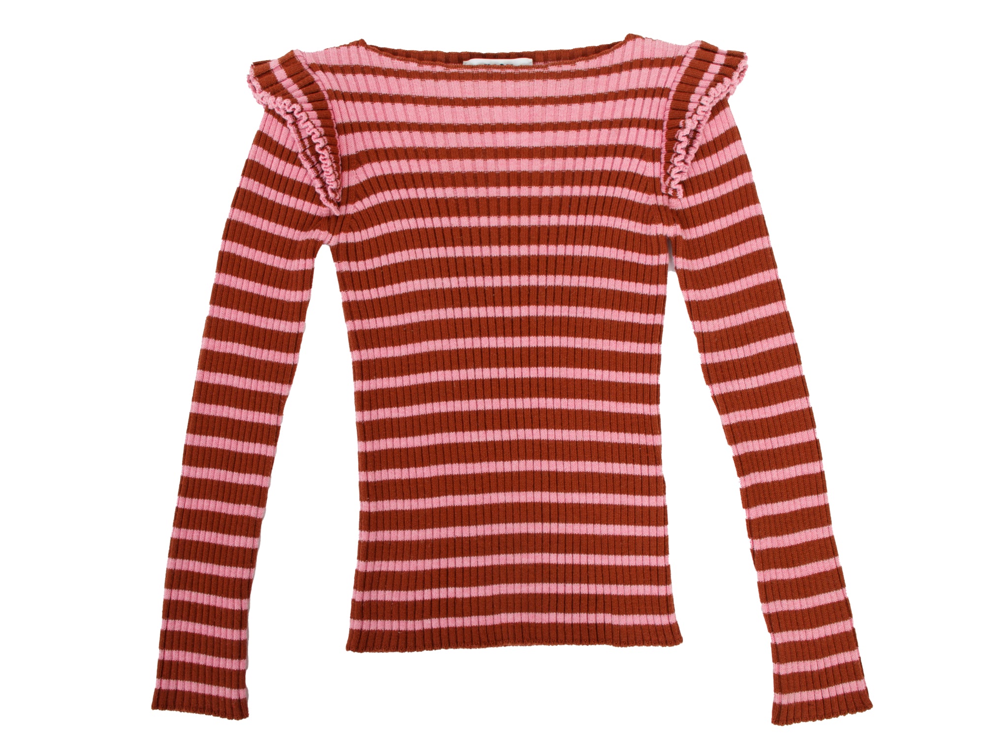 MSGM Wool Blend Striped Rib Knit Top