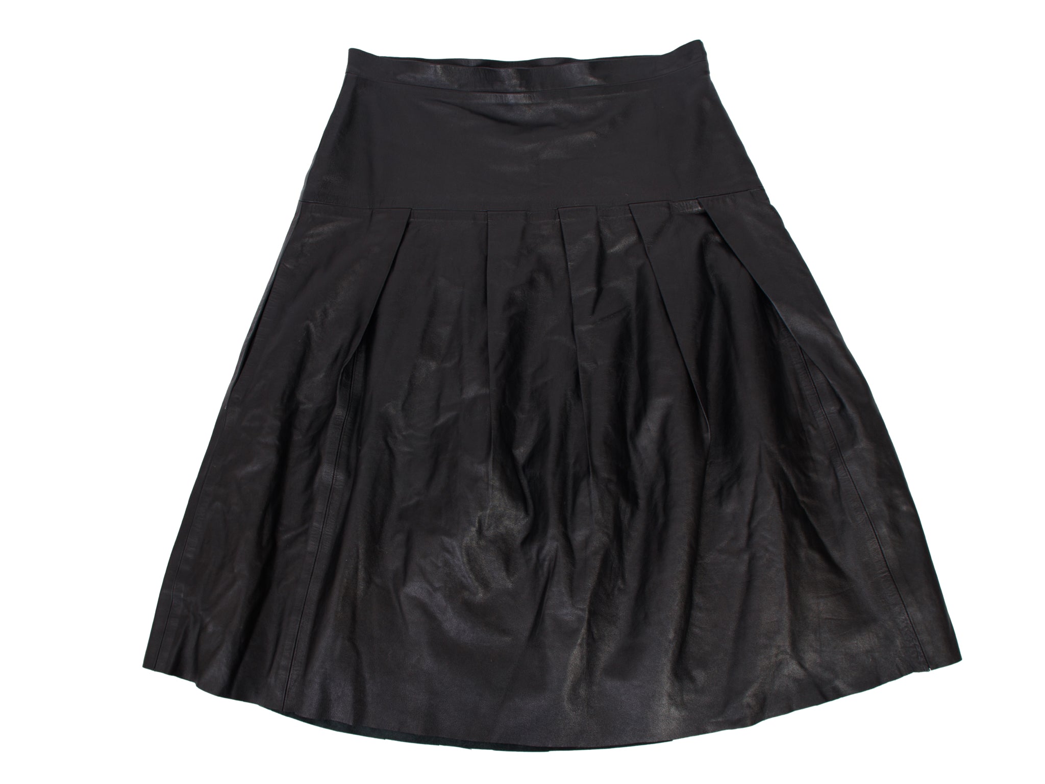 Co. Leather Pleated Skirt