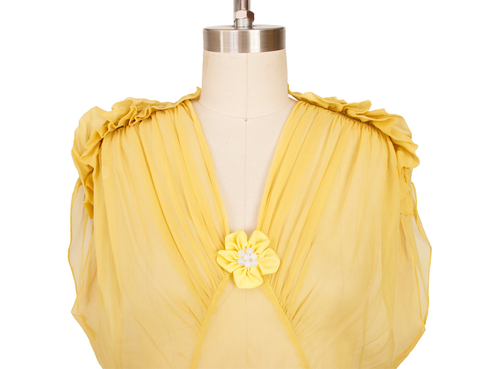 Handmade Chiffon Flower Applique Dress