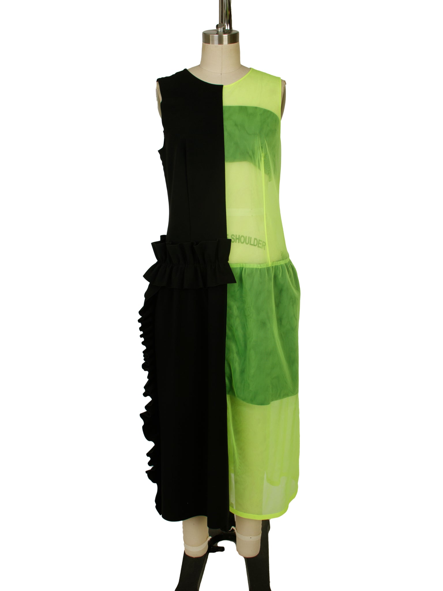 Paskal Neon Tulle & Neoprene Color Block Dress