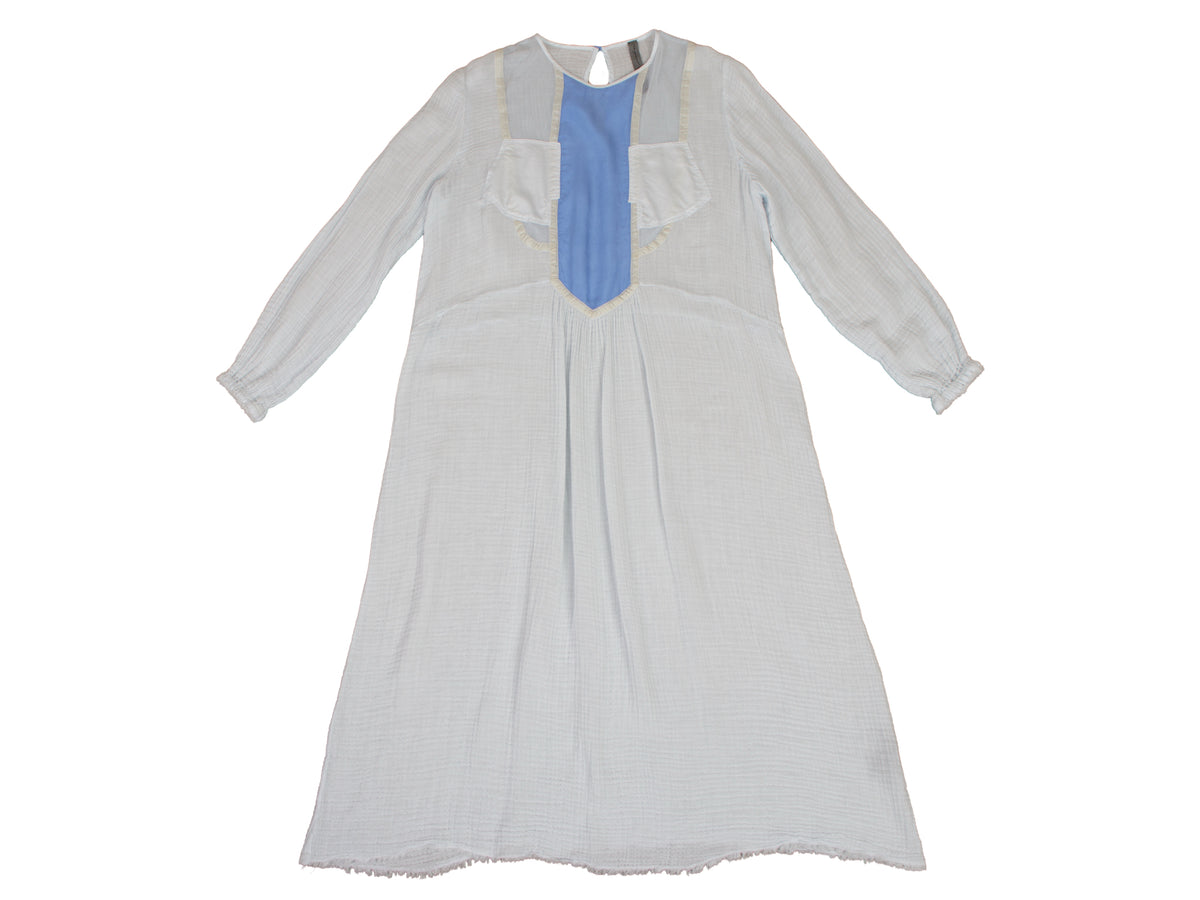 Raquel Allegra Gauze & Silk Paneled Dress
