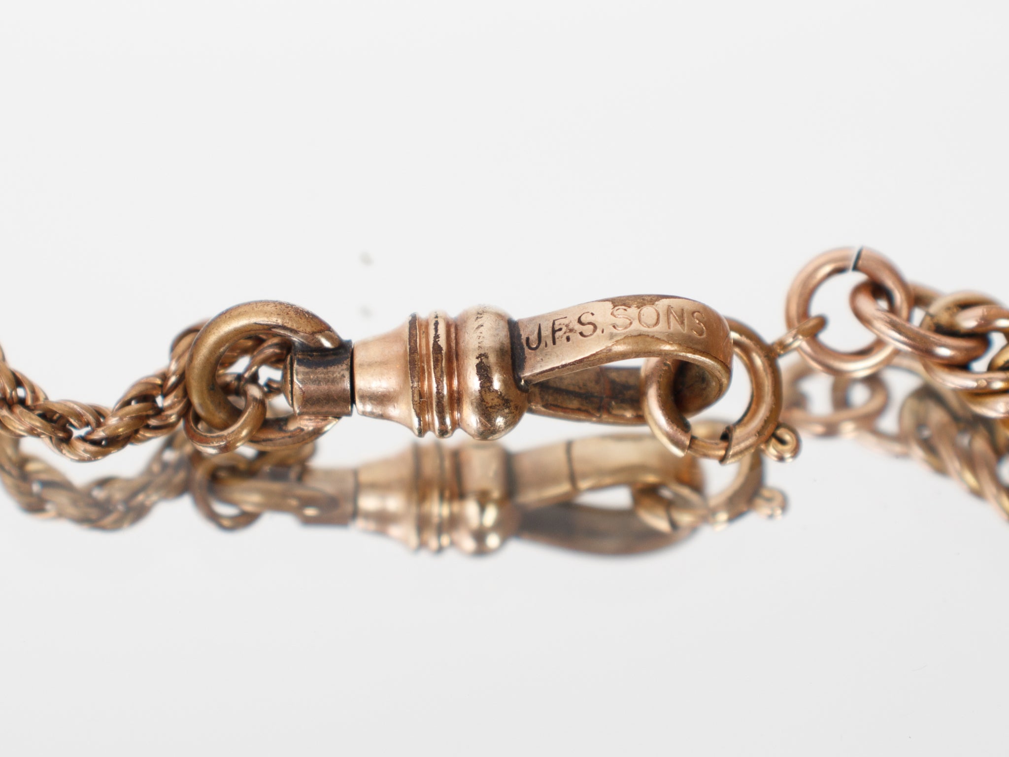 Victorian Sapphire Bezel & Gold Plated Watch Chain