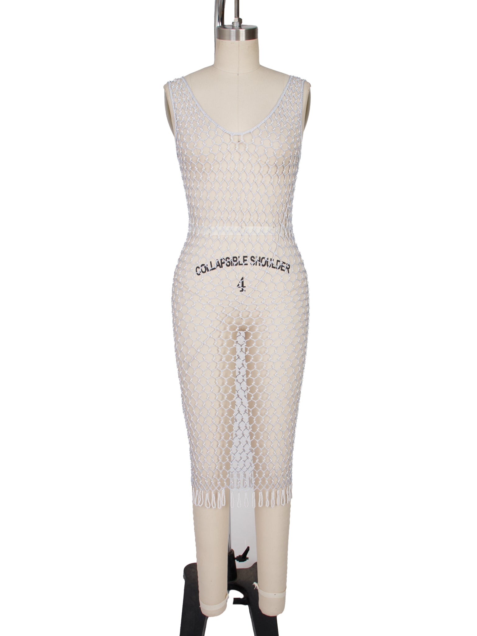 Elisabetta Rogiani Baby Blue Faux Pearl Crochet Dress
