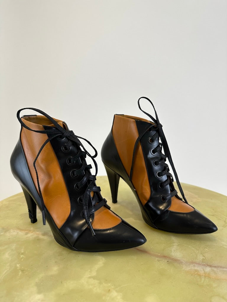 Balenciaga Two-Tone Lace-Up Booties*