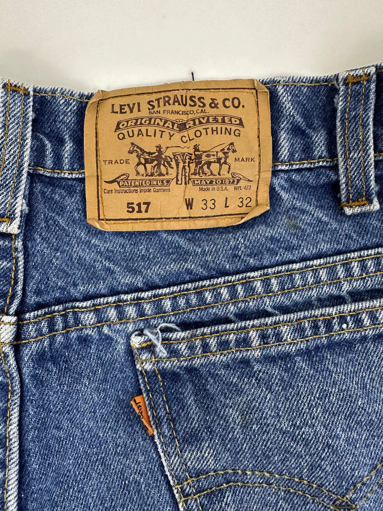 80s Levis 517 Orange Tab Jeans / Size 33