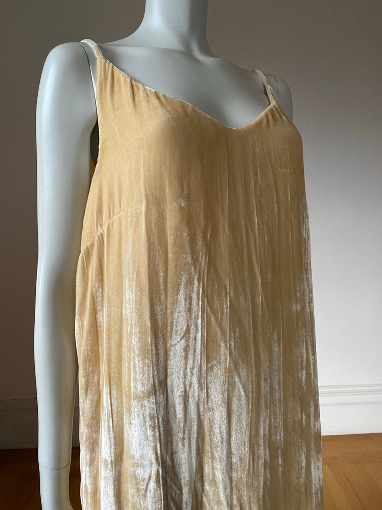 Rosetta Getty Crushed Velvet Layered Dress