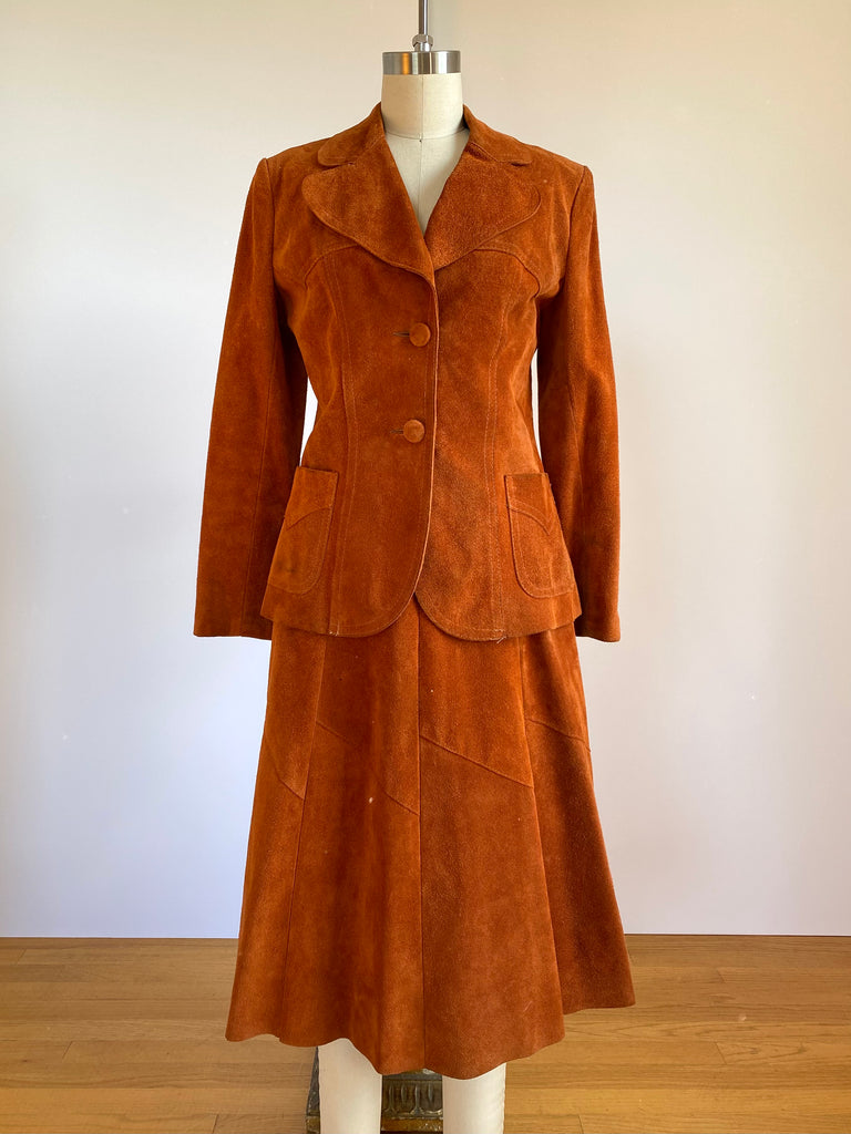 ‘70s Suede Skirt Set