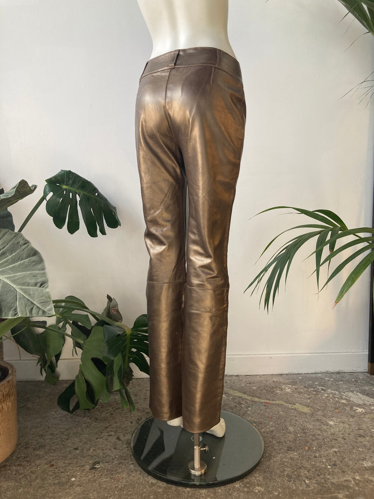 D&G Metallic Leather Pants