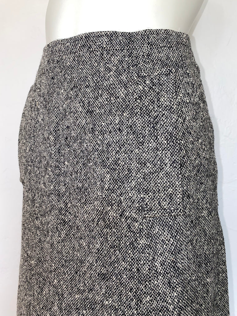 Saint Laurent Rive Gauche Wool Tweed Skirt